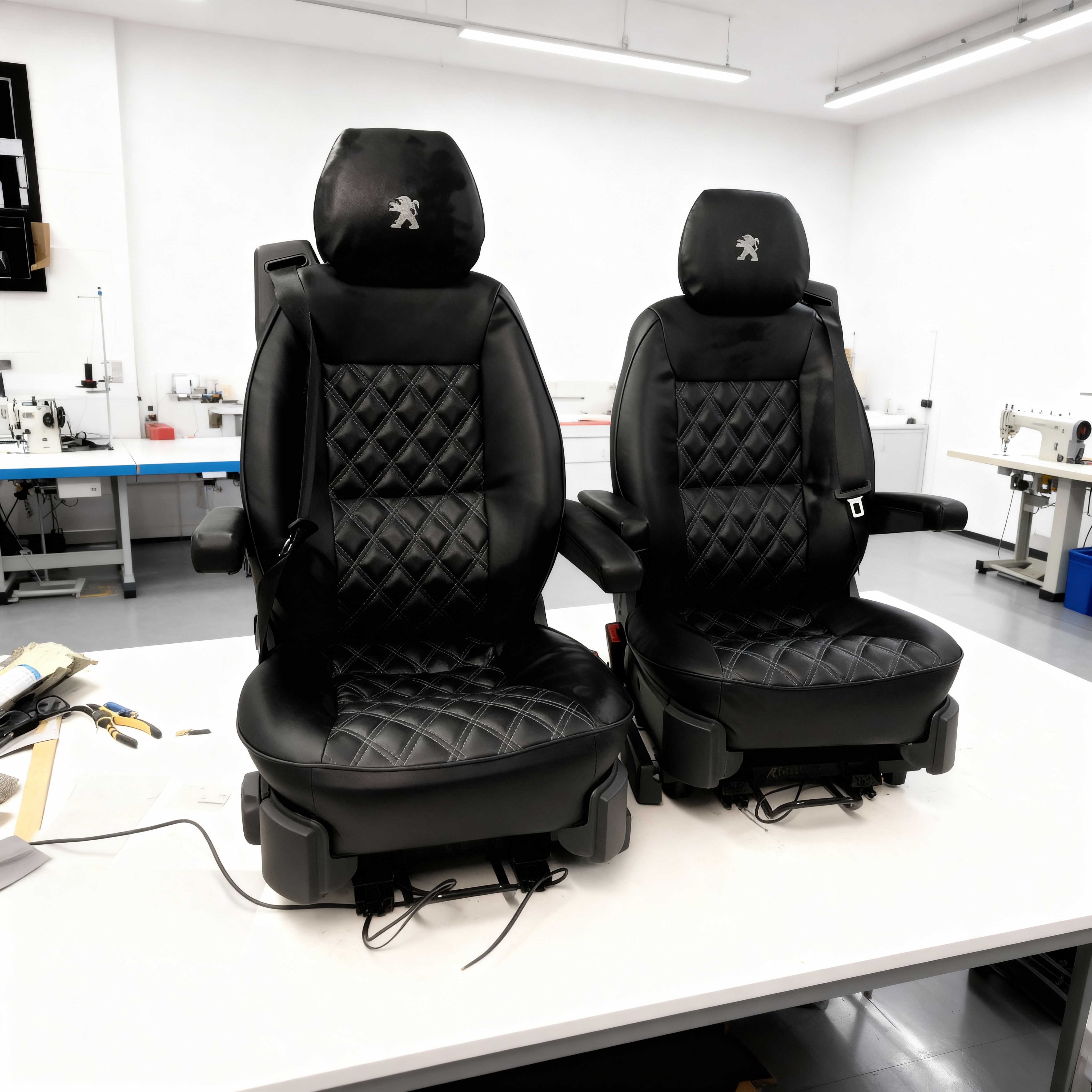 Vauxhall leather campervan seats upholstery Blue Note Upholstery